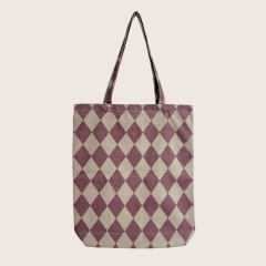 Katoenen tas | Diamond - Mossy gray/  Purple