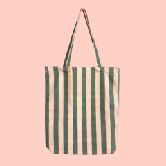 Katoenen tas | Stripes - Lychee Pink / Green