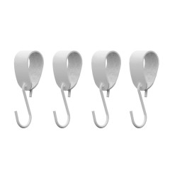 S-haak wit + leren hanger | set van 4