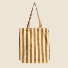 Katoenen tas | Stripes - Zandgeel  / Musterd  