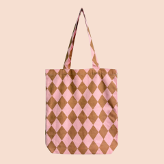Katoenen tas | Diamond - Pink / Cappuccino 