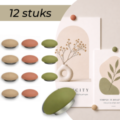 Magneten - set van 12 | Fudge/salmon/lemongrass