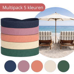 Strandhanddoek elastiek band | Multipack 5 kleuren