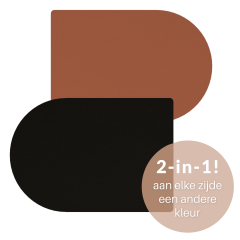 Placemat dubbelzijdig per stuk  | Cognac/Zwart