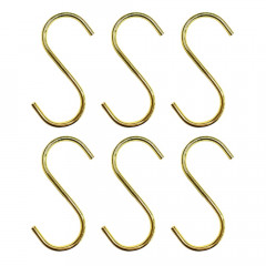 S-haakjes Goud  9,5cm | Set van 6 S-haken