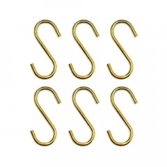 S-haakjes Goud  6cm | Set van 6 S-haken