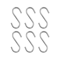 S-haakjes zilver  6cm | Set van 6 S-haken