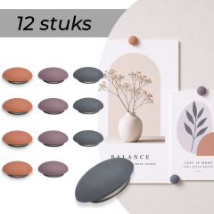 Magneten - set van 12 | Salmon/heather/grey