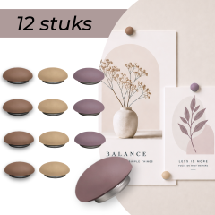 Magneten - set van 12 | Walnut/fudge/heather