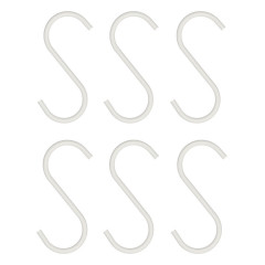 S-haakjes Wit  9,5cm | Set van 6 S-haken