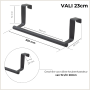 Handdoekstang over keukenkastdeur - Zwart | incl. 2x S-haak hangers