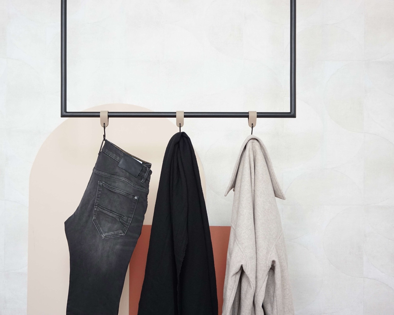 Zwart stalen plafond kapstok 100cm MOOYS - HOYA living ( handdoekenrek - kledingrek)