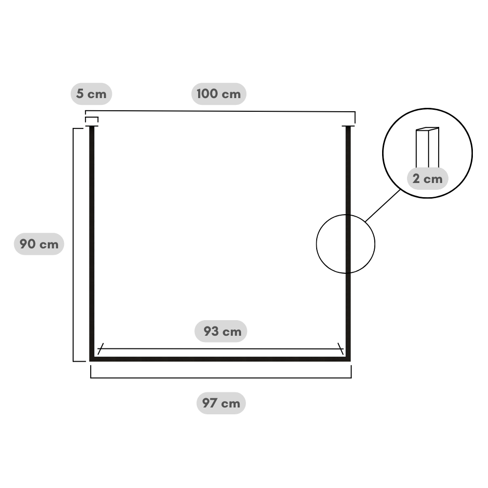 TULUM 100 - Plafond kapstok zwart metaal 100cm - HOYA living (handdoekenrek zwart staal - kledingrek)
