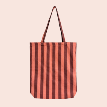 Katoenen tas | Stripes - Sweet Pink / Plum