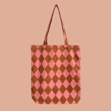 Katoenen tas | Diamond - Sweet Pink / Caramel 