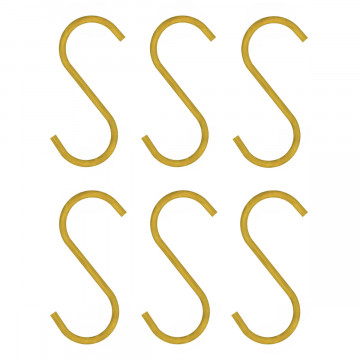S-haken Goud 9,5cm - set van 6 (S-haakjes S-haak S haken)