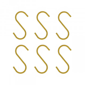 S-haakjes Goud 6cm - set van 6 (S haken - S haak)