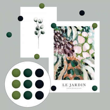 Posters + magneten - apple/forest/black