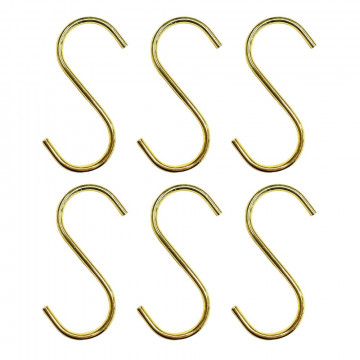 S-haken Goud 9,5cm - set van 6 (S-haakjes S-haak S haken)