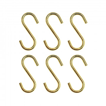 S-haakjes Goud 6cm - set van 6 (S haken - S haak)