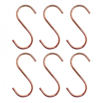 S-haakjes Rose goud  9,5cm | Set van 6 S-haken