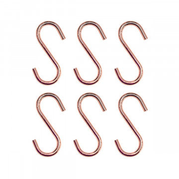 S-haakjes Rose goud  6cm | Set van 6 S-haken