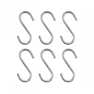 S-haakjes zilver  6cm | Set van 6 S-haken