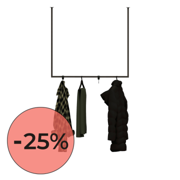 Kapstok Zwart metaal 100cm