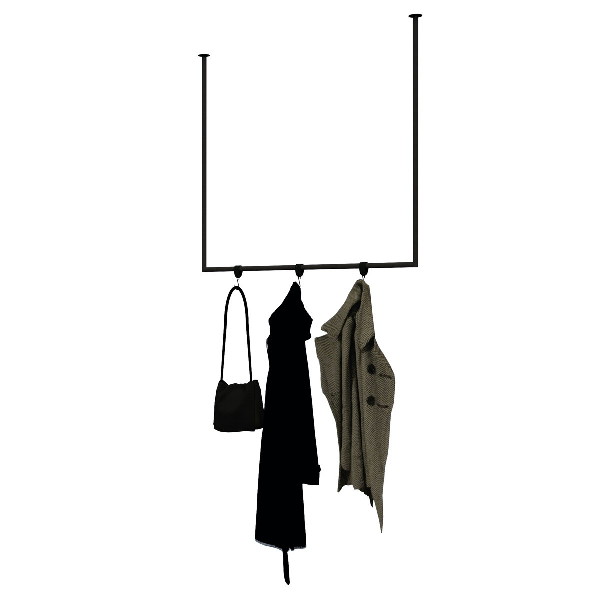 Zwart stalen plafond kapstok 100cm MOOYS - HOYA living ( handdoekenrek - kledingrek)