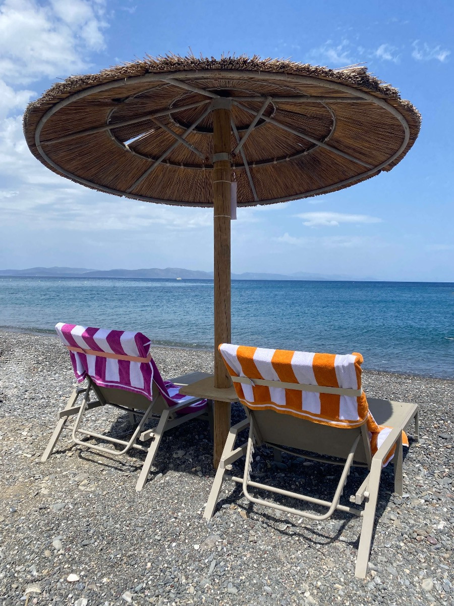 Strandhanddoek elastiek band | Oud roze