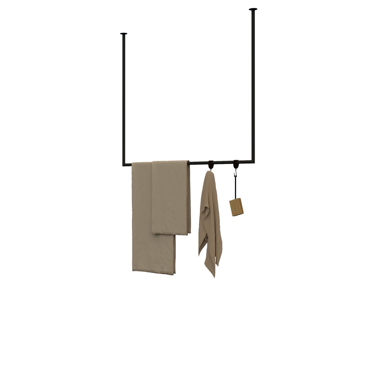 Zwart stalen plafond kapstok 100cm MOOYS - HOYA living ( handdoekenrek - kledingrek)