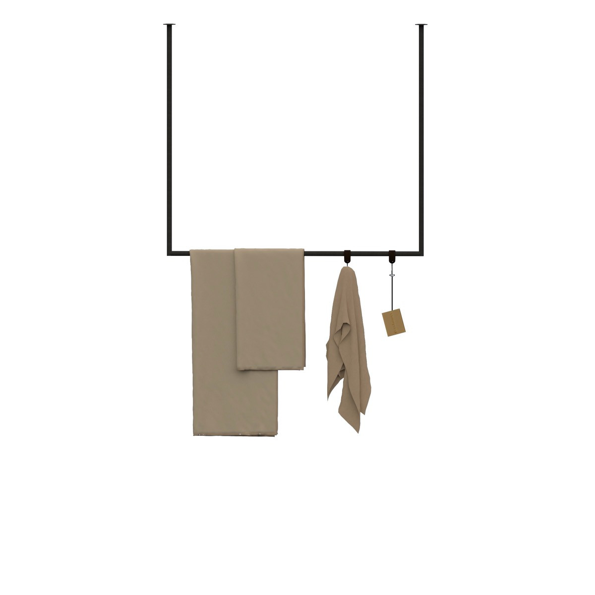 Zwart stalen plafond kapstok 100cm MOOYS - HOYA living ( handdoekenrek - kledingrek)
