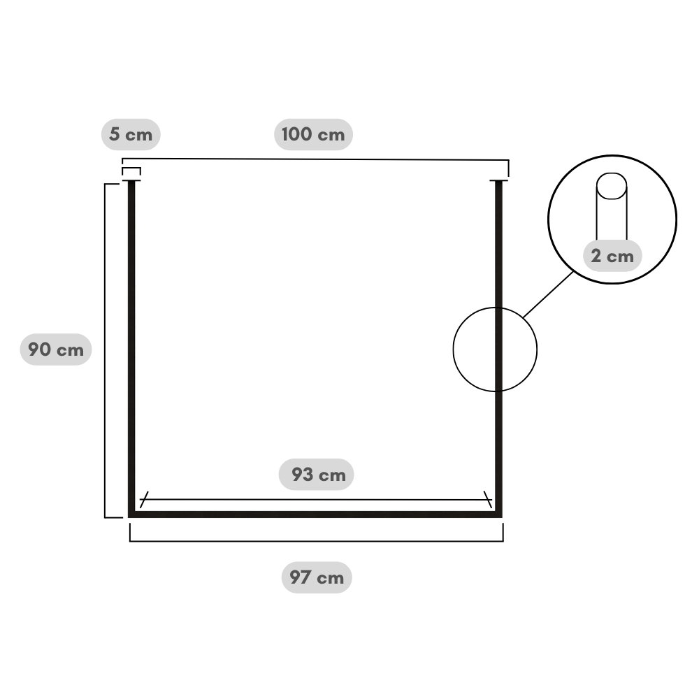 Zwart stalen plafond kapstok 100cm MOOYS - HOYA living ( handdoekenrek - kledingrek)